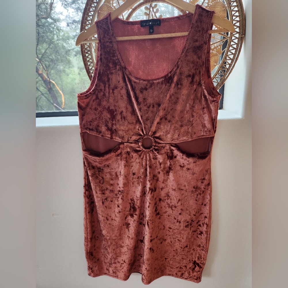 Shiney Velvet Cutout mini dress